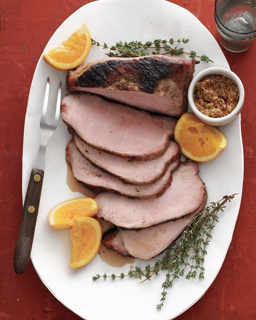 Grilled brined pork loin