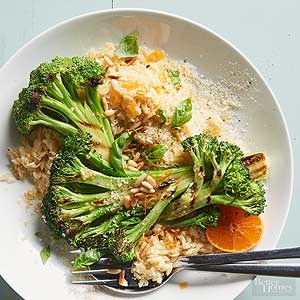 Grilled broccoli & orzo