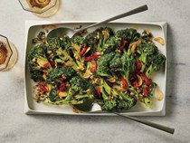 Grilled broccoli and lemon with chile and garlic