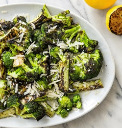 Grilled broccoli with lemon and Parmesan