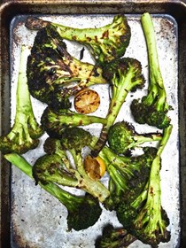 Grilled broccoli with lemon and Parmesan