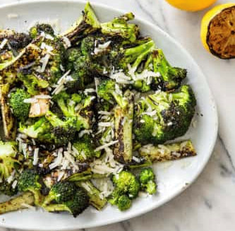 Grilled broccoli with lemon and Parmesan