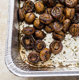Grilled button mushrooms