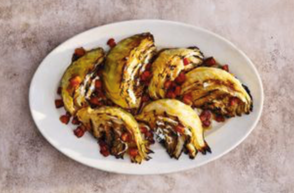 Grilled cabbage and Vegemite