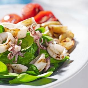 Grilled calamari & potato salad