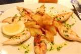 Grilled calamari with lemon butter sauce