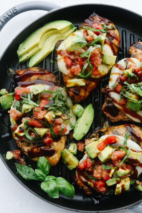 Grilled California avocado chicken