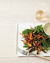 Grilled carrot salad with brown butter vinaigrette
