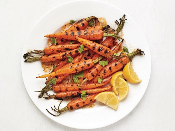 Grilled carrots with harissa butter
