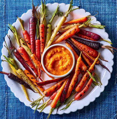 Grilled carrots with smoky ketchup