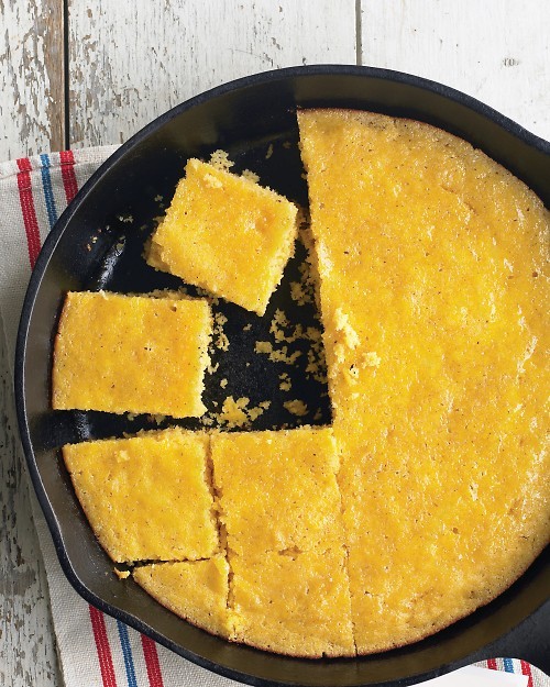Grilled cast-iron honey cornbread