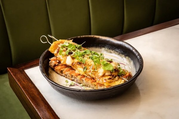 Grilled celeriac skewers with golden syrup glaze