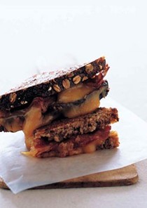 Grilled cheddar and bacon with mango chutney