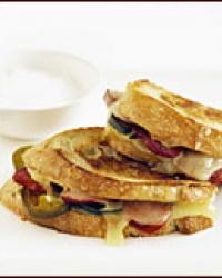 Grilled cheese and chorizo sandwiches