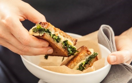 Grilled cheese and greens