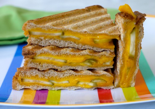 Grilled cheese and pickle panini
