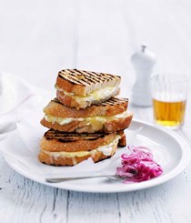 Grilled cheese sandwich with pickled Spanish onion
