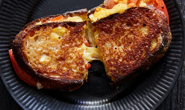 Grilled cheese with peak tomatoes
