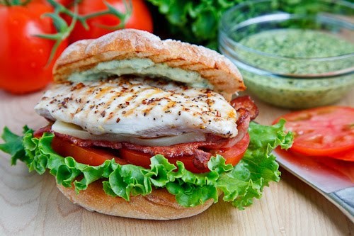 Grilled chicken and club sandwich