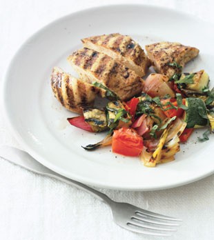 Grilled chicken and ratatouille