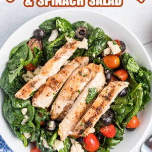 Grilled chicken and spinach salad