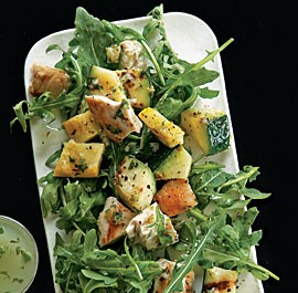 Grilled chicken and summer squash salad