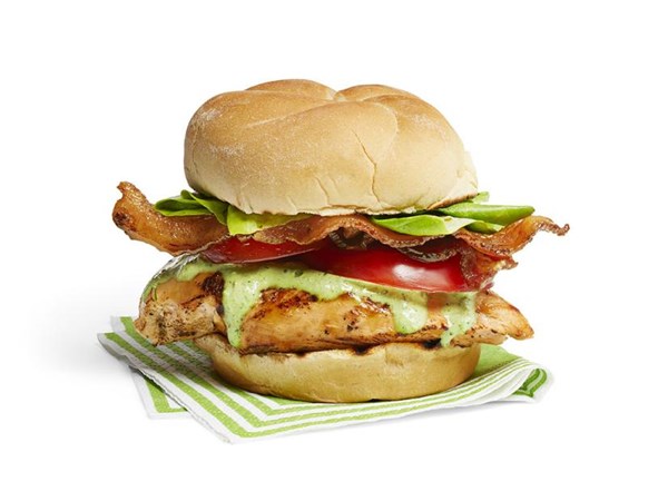 Grilled chicken BLT with green goddess sauce