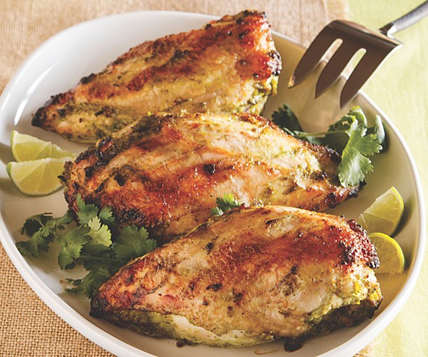 Grilled chicken breasts with all-purpose Tex-Mex marinade