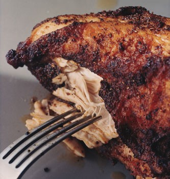 Grilled chicken breasts with North African spice paste
