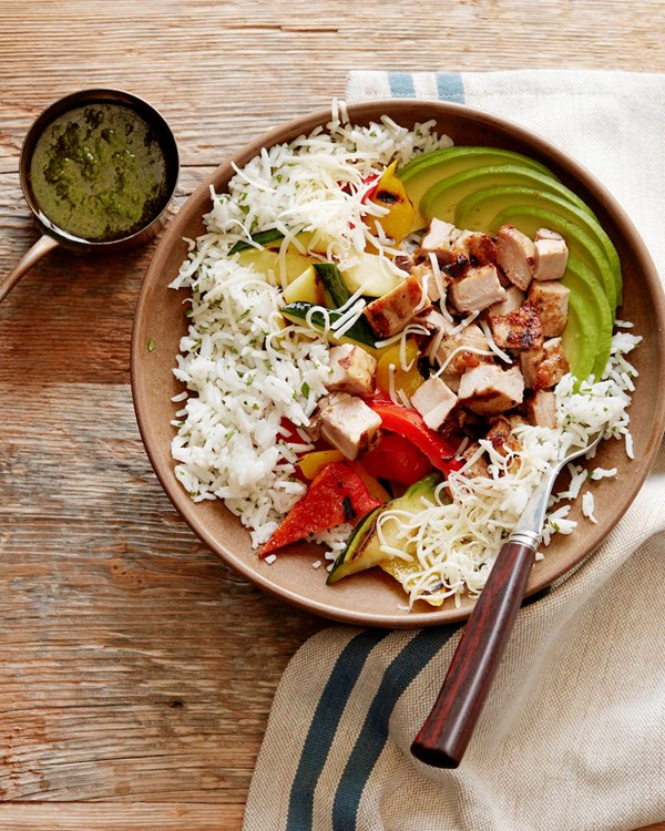 Grilled chicken burrito bowl