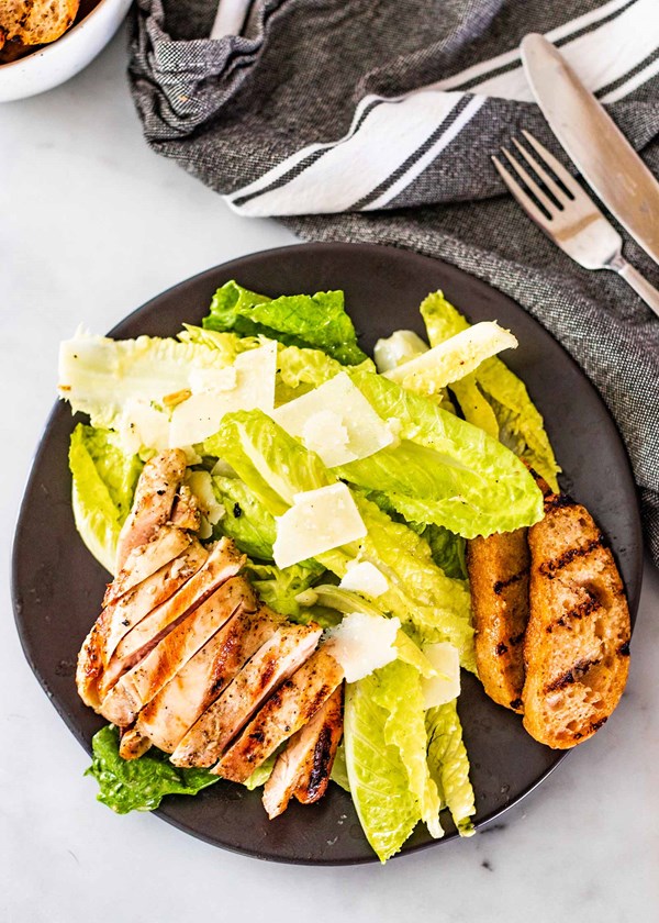 Grilled chicken Caesar salad