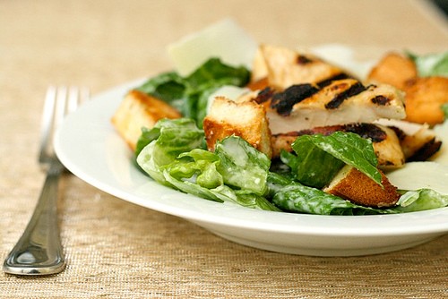 Grilled chicken Caesar salad