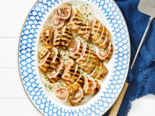 Grilled chicken cordon bleu