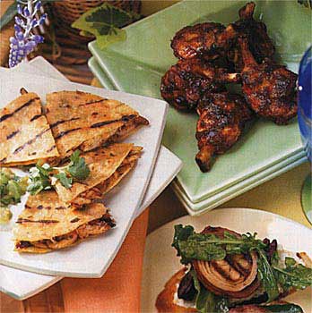 Grilled chicken drummettes with ancho-cherry barbecue sauce
