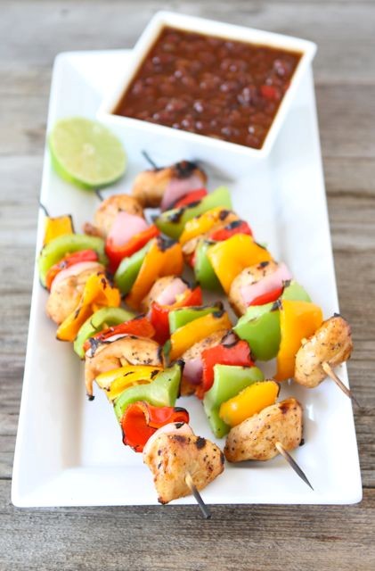 Grilled chicken fajita kabobs