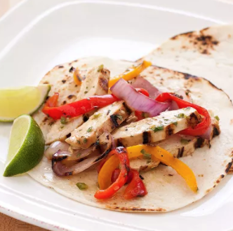 Grilled chicken fajitas