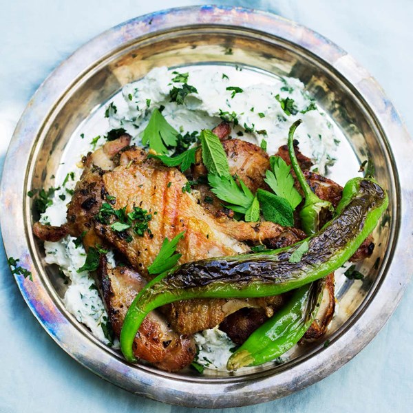 Grilled chicken, herb labneh