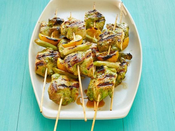 Grilled chicken kebabs