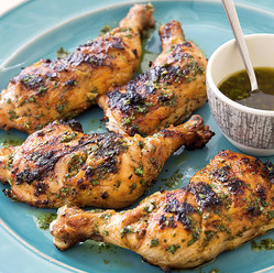 Grilled chicken leg quarters