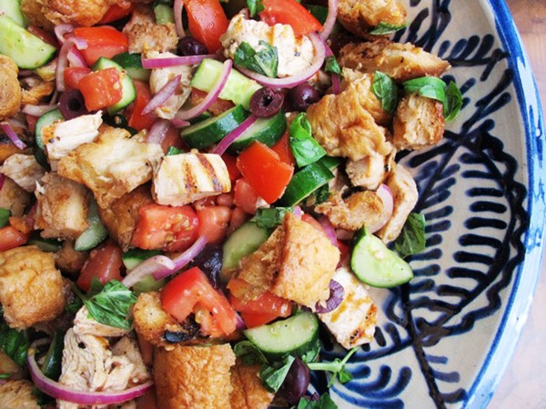 Grilled chicken panzanella