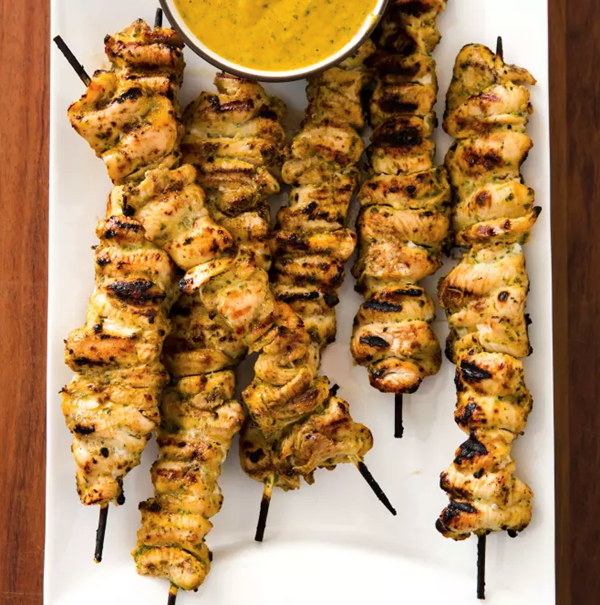 Grilled chicken satay