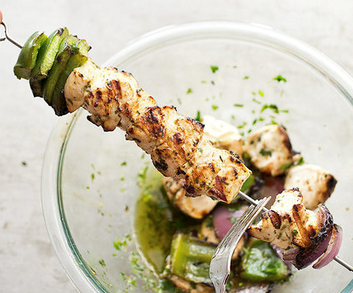Grilled chicken souvlaki