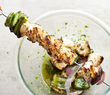 Grilled chicken souvlaki