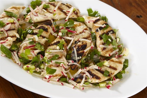 Grilled chicken tenders with chimichurri