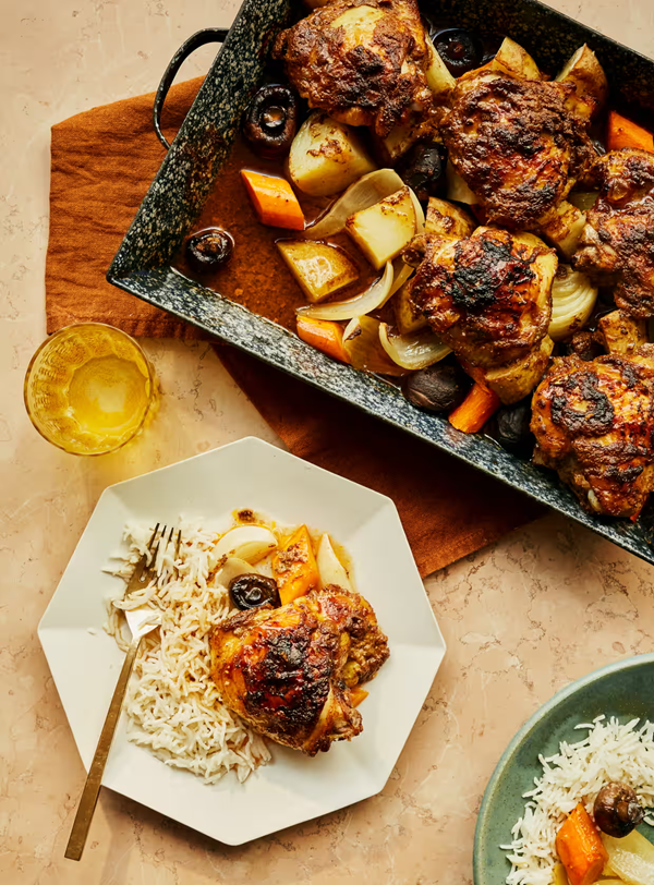 Grilled chicken thighs (Jaj bailfurn)