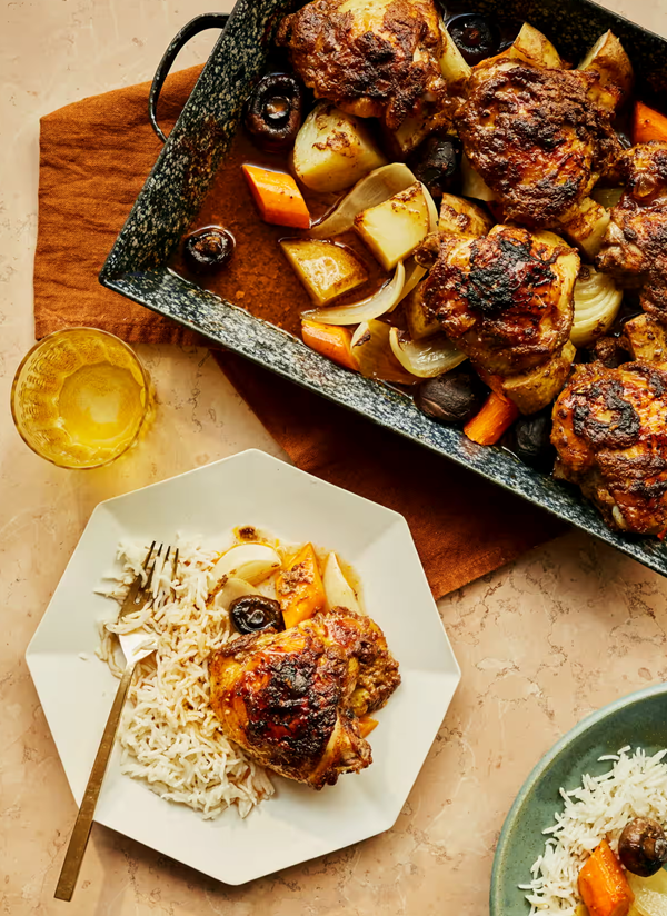Grilled chicken thighs (Jaj bil furn)