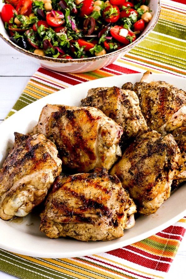 Grilled chicken thighs (with lemon and za'atar)