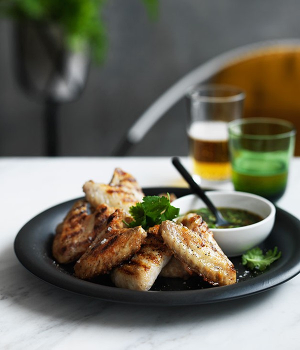 Grilled chicken wings with nahm jim