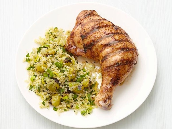 Grilled chicken with bulgur