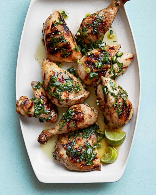 Grilled chicken with fresh-herb dressing